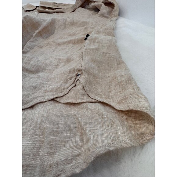 Nautica Men's Size XXL Beige 100% Linen Button-Up Shirt Long Sleeve - Picture 6 of 9